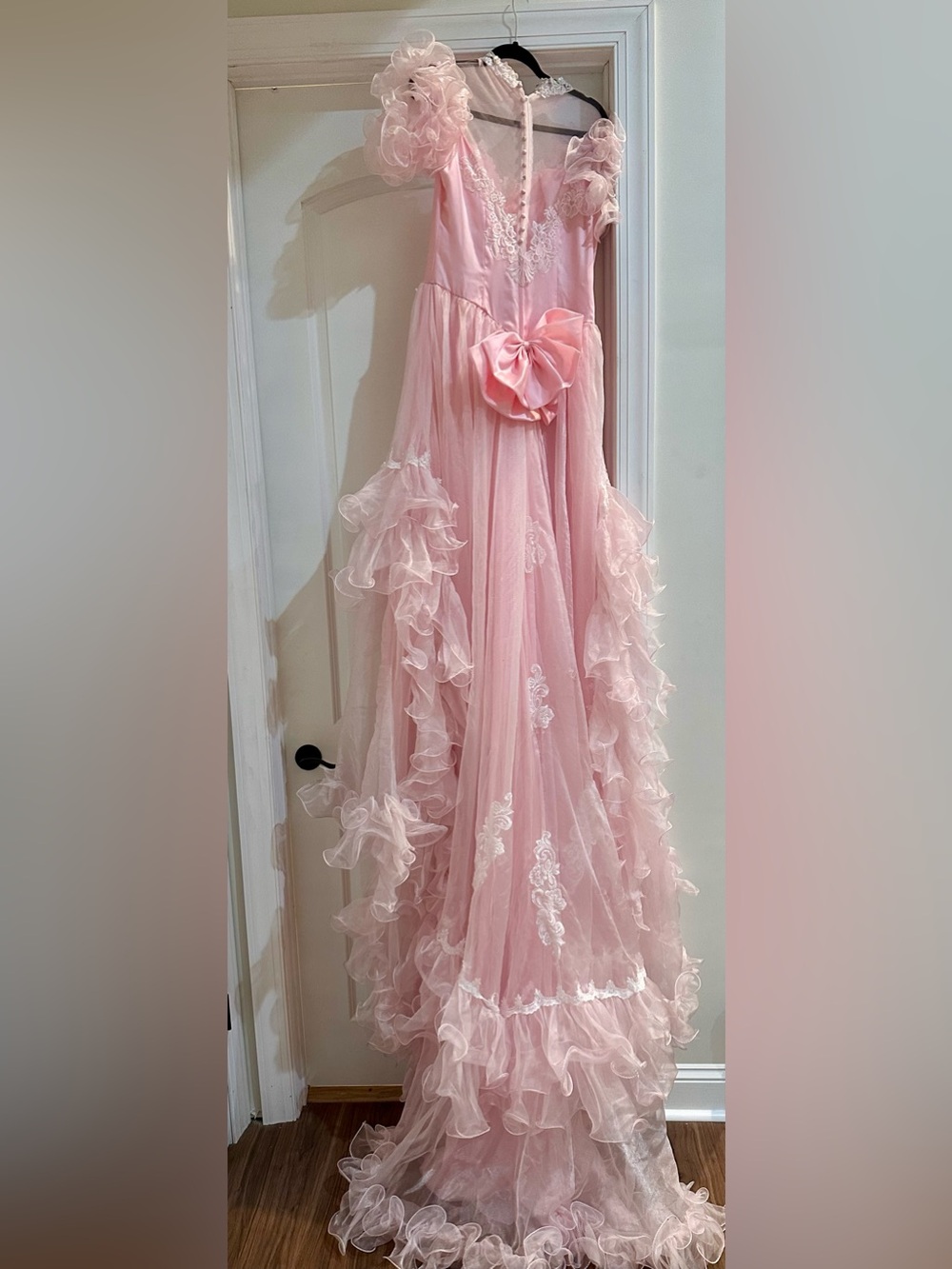 Glenda the Good Gown Costume Romantic Pink Ruffled Tulle Wedding Dress Pink Gown - Picture 2 of 8